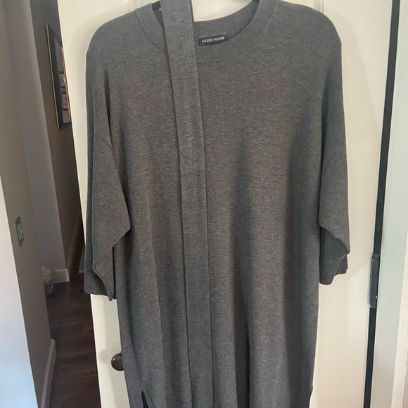Eileen Fisher Dark Gray Oversized Sweater Dress - Picture 2 of 8
